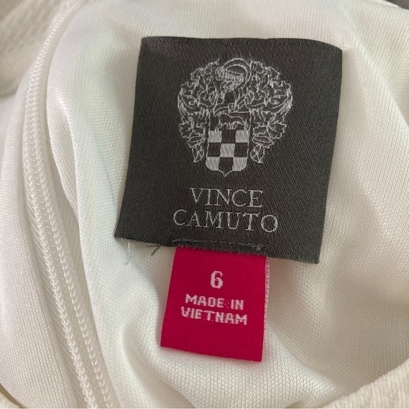 Gorgeous Vince Camuto Halter Cream and Gold Sheath Dress Size 6 - Picture 8 of 10